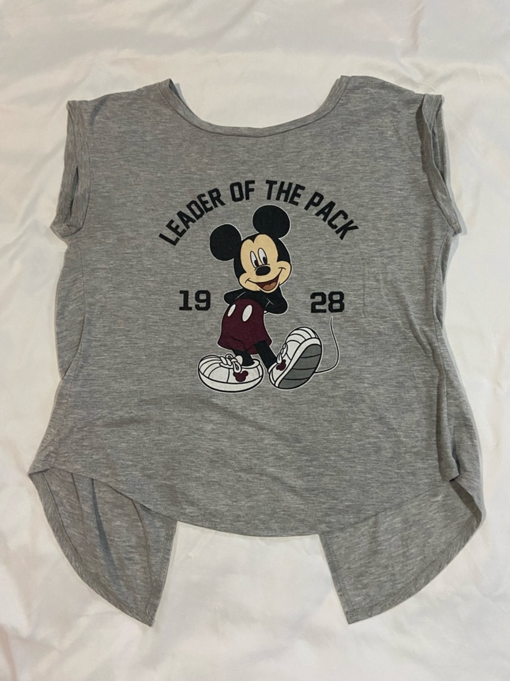Graphic Mickey Mouse 'Leader of the Pack' Grey Tee